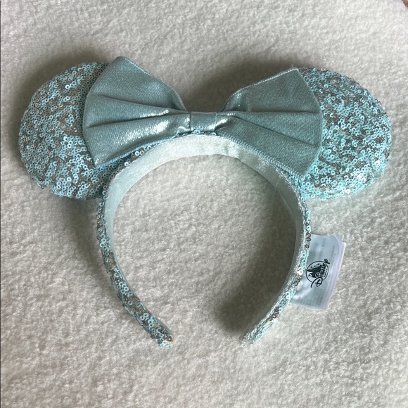 Disney Shimmering Aqua Sequin Ear Headband - Picture 1 of 5
